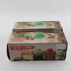 New Chef 3-Piece Storage Jar Set 86230 Kitchen Canisters Open Box