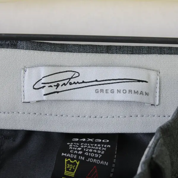 Greg Norman Men's Grey Business Casual Pants Size 34x30 Pre-Owned Good Condition