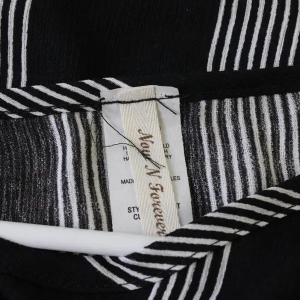 Now N Forever Black and White Striped Cold Shoulder Blouse Women's 2X