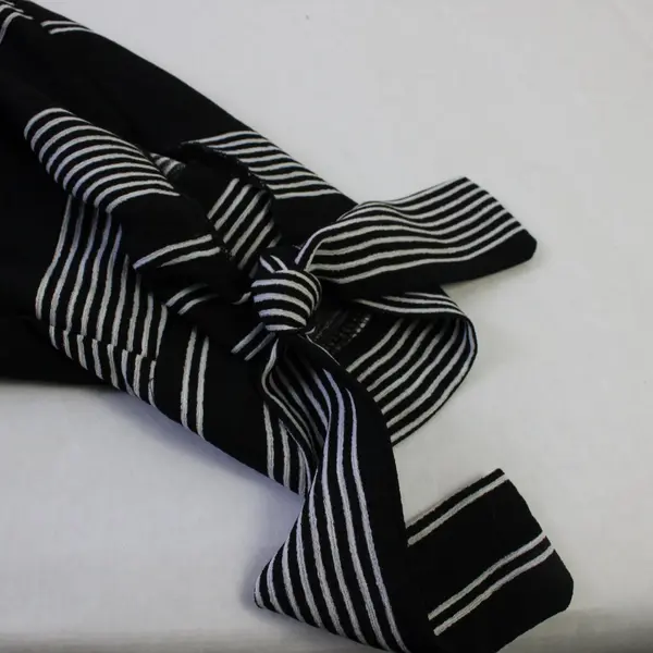 Now N Forever Black and White Striped Cold Shoulder Blouse Women's 2X