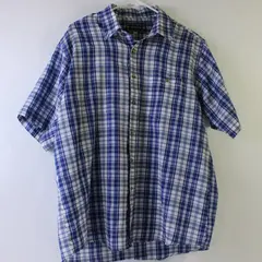 Seavana Blue/White Plaid Short Sleeve Collared Button Up Shirt Men's Size M