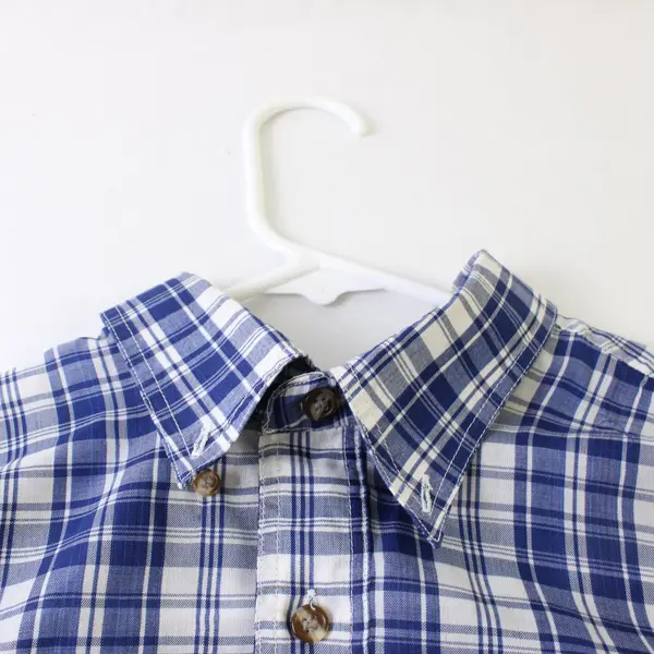 Seavana Blue/White Plaid Short Sleeve Collared Button Up Shirt Men's Size M