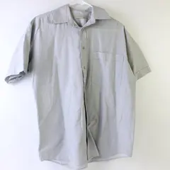 Woolworths Men Gray Striped Short Sleeve Button-Front Shirt 15/38 Medium