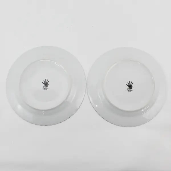 2 Axis Outta Hand Round Cocktail Pattern Appetizer Plates By Amy Hetrick