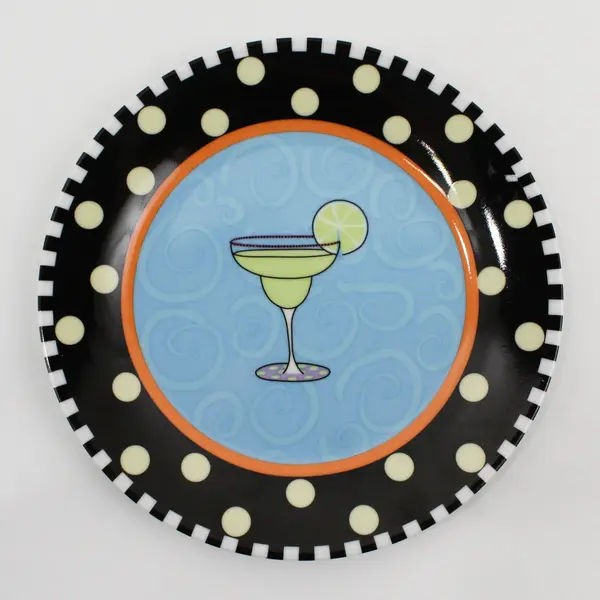 2 Axis Outta Hand Round Cocktail Pattern Appetizer Plates By Amy Hetrick
