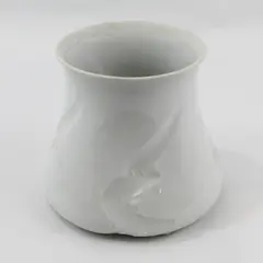 CB White Ceramic Vase 5.5" Impressed Wave Pattern Japan
