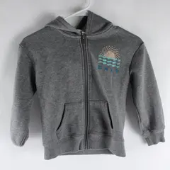 Roxy Full Zip Hoodie Girls Size Small (7) Gray Sunset Graphic 