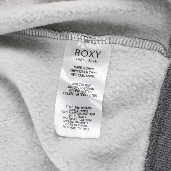 Roxy Full Zip Hoodie Girls Size Small (7) Gray Sunset Graphic 