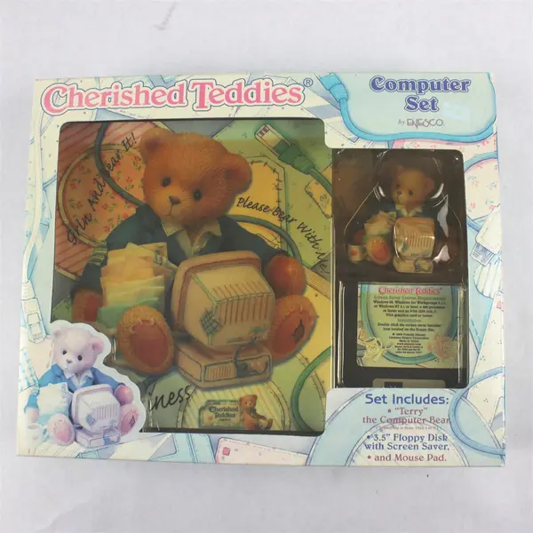 NIB Vintage 1999 Enesco Cherished Teddies Computer Set