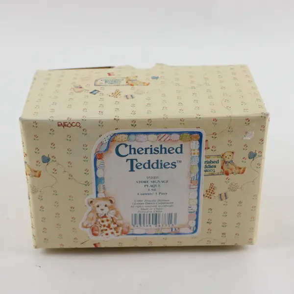 Vintage Enesco 1991 Cherished Teddies Store Signage Plaque - 951005 