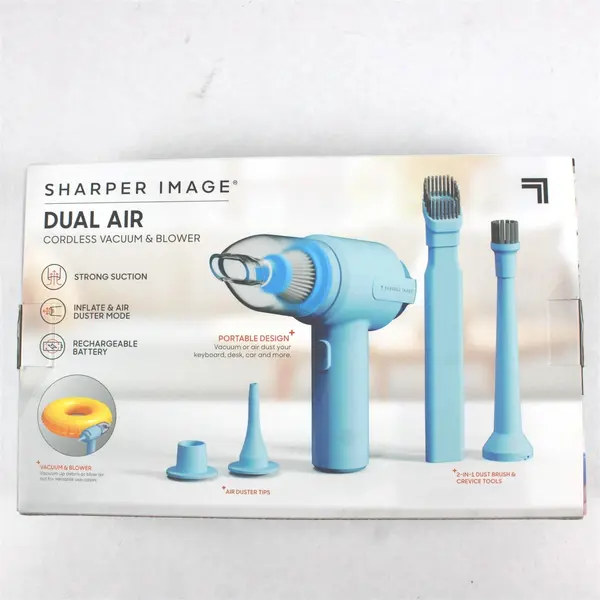 Sharper Image Dual Air Cordless Handheld Vacuum & Blower Blue