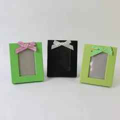 Lot of 3 All Tied Up Y2K Standing Picture Frames Bow Green Black