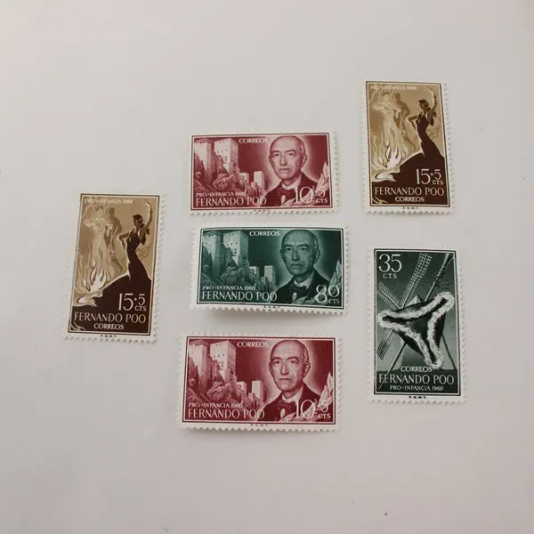 Lot Of 6 Fernando Poo Stamps 1960 Mint Never Hinged