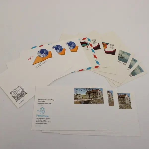 Lot Of 12 USPS 1983-1990 Postal Cards Unused