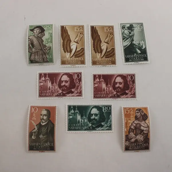 Lot of 9 Spanish Sahara Pro Infancia 1959/1960 Mint Never Hinged Stamps