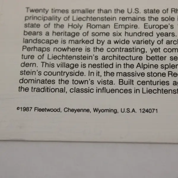 1987 Liechtenstein Europa Stamp First Day Cover