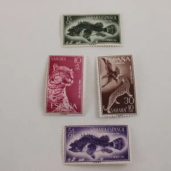 Lot Of 8 Spanish Sahara Commemorative Stamps Mint Lightly Hinged