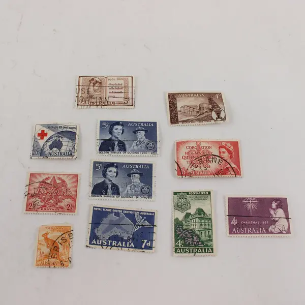Mixed Lot 11 Used Australia Postage Stamps 1940s-1960s