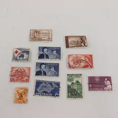 Mixed Lot 11 Used Australia Postage Stamps 1940s-1960s