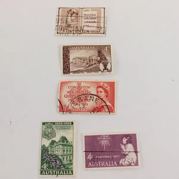 Mixed Lot 11 Used Australia Postage Stamps 1940s-1960s