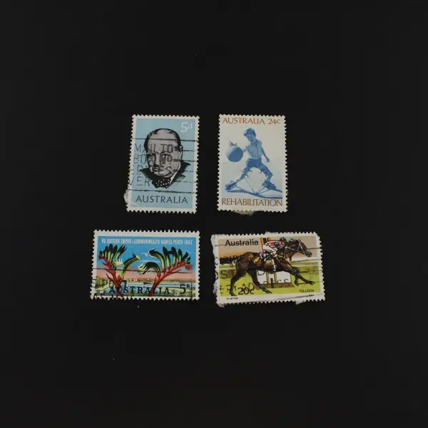 Lot of 10 Australia Used Postage Stamps 1950s-1970s Mixed