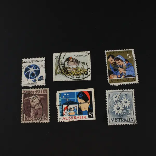 Lot of 10 Australia Used Postage Stamps 1950s-1970s Mixed