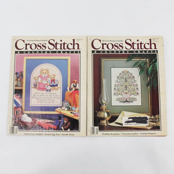 VTG Lot of 2 Cross Stitch & Country Crafts Magazines May/June 1988 Mar/Apr 1989