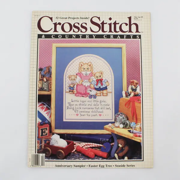 VTG Lot of 2 Cross Stitch & Country Crafts Magazines May/June 1988 Mar/Apr 1989