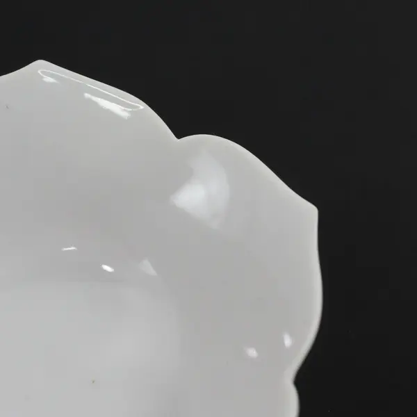 Lot of 3 Flower Shaped White Ceramic Bowls 3.5"