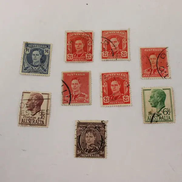 Lot Of 9 Australia King George VI Stamps Used 