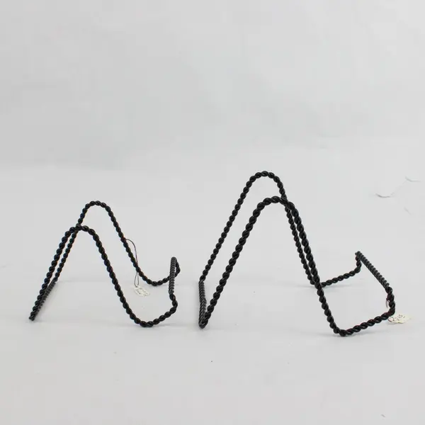 Lot of Two Medium and Two Small Tripar Black Twisted Wire Stands #23-1241B