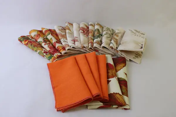 Mixed Lot of 18 Autumn Fall Color Square Cloth Napkins