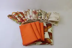 Mixed Lot of 18 Autumn Fall Color Square Cloth Napkins