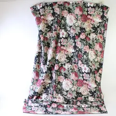 Pink Rose Pattern Black Rectangular Tablecloth 50" x 70"