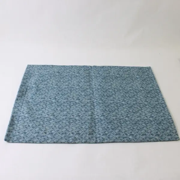Set of 4 Tropical Hawaiian-Themed Blue Cloth Placemats 13" x 17" FLAW
