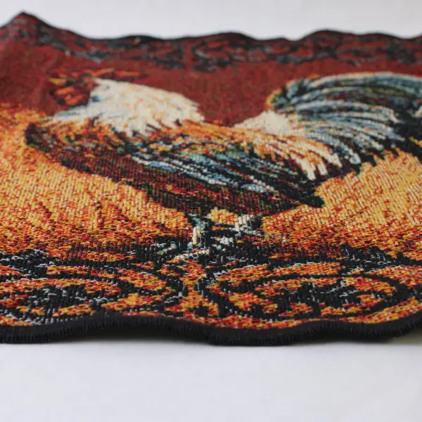 Burnt Orange Chicken Rooster Tapestry Farmhouse Table Runner 13" x 68"