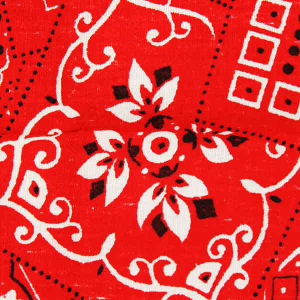 Vintage Handmade Red Bandana Print Neck Scarf 21"