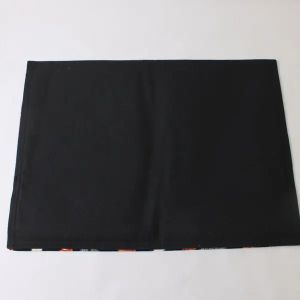 Set of 6 Chicken Pattern Black Placemats 12" x 16.5" FLAWED