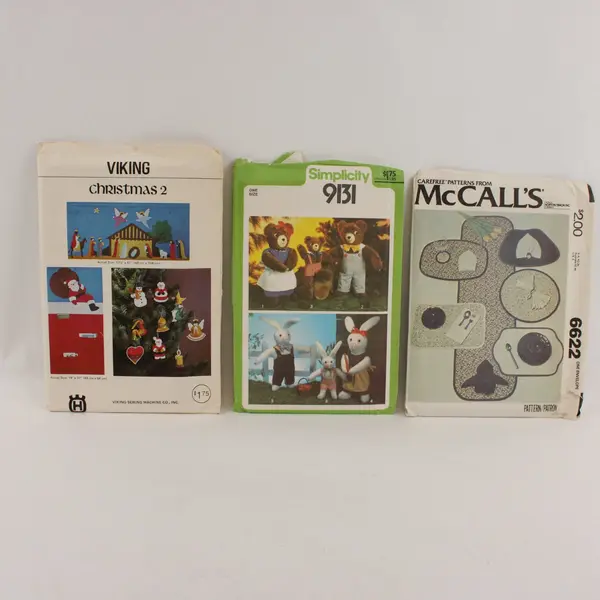 Lot of 3 Viking Christmas 2 Simplicity 9131 McCall's 6622 Sewing Patterns
