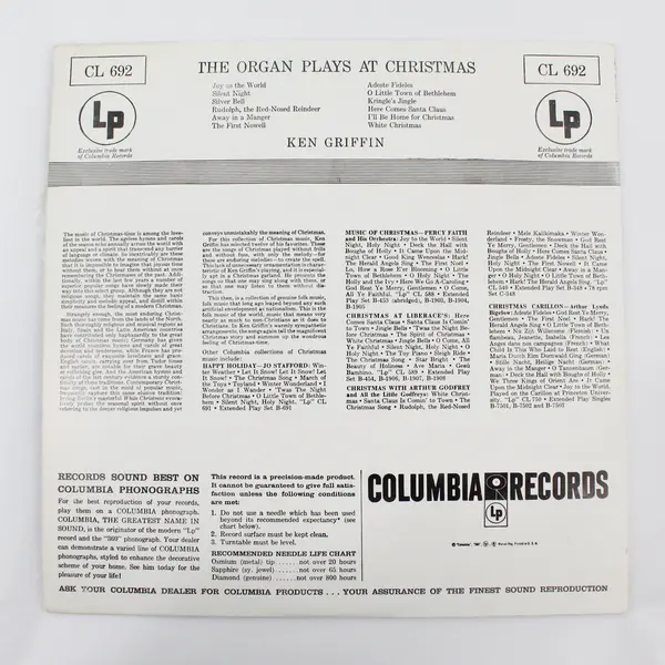 Ken Griffin The Organ Plays At Christmas 12" Vinyl Record