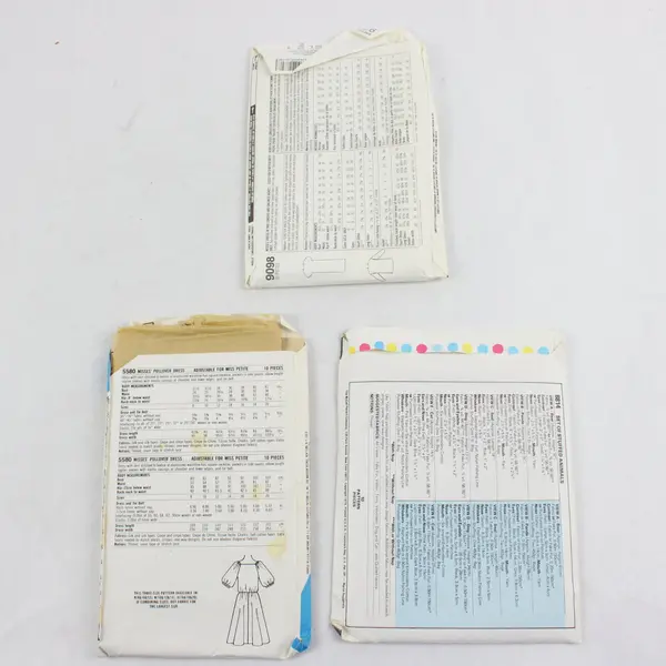 Lot of 3 Sewing Patterns McCall's 6814 Simplicity 9098 5580