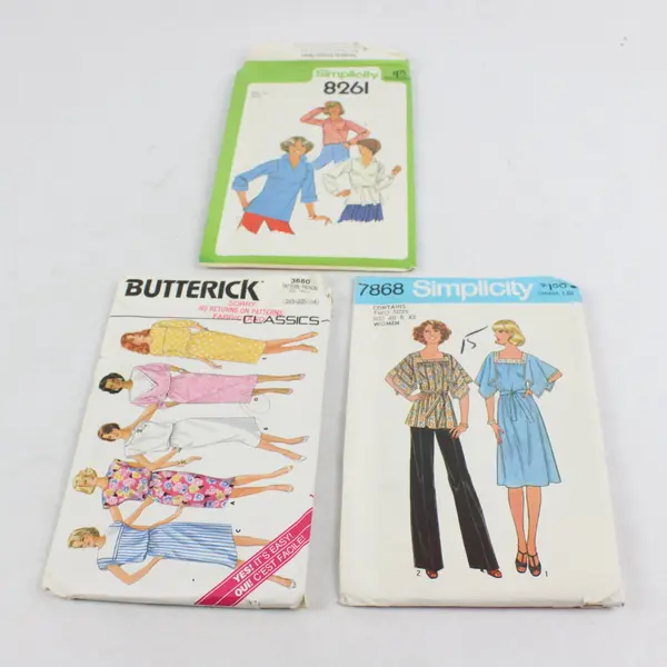 Lot of 3 Sewing Patterns Simplicity 7868 8261 Butterick 3680 Women Miss