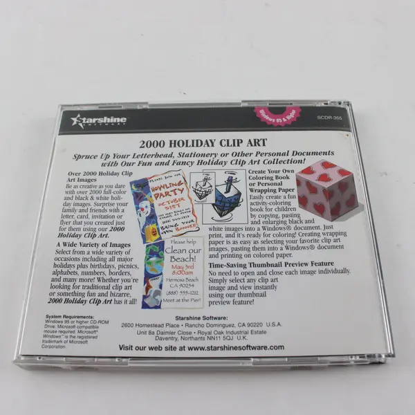 2000 Holiday Clip Art Starshine Windows 95 Software CD