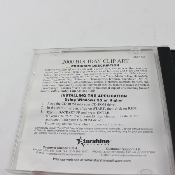 2000 Holiday Clip Art Starshine Windows 95 Software CD