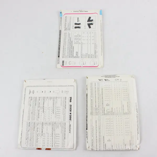 Lot of 3 Sewing Patterns Simplicity 8088 7470 McCall's 2966 Stitch N Save