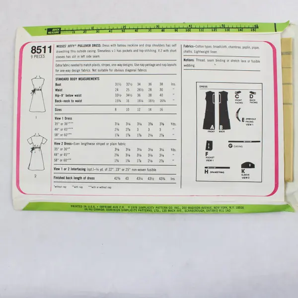 Lot of 3 Sewing Patterns Butterick 9649 Simplicity 8511 New Look 6316