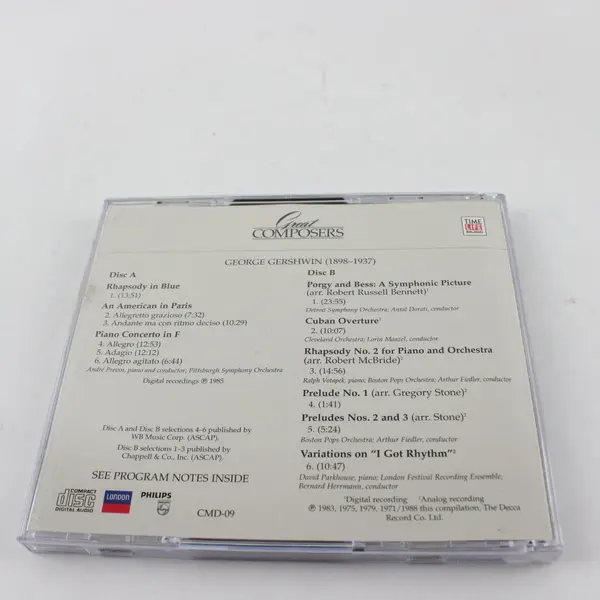 Gershwin Great Composers 2-CD Time-Life Music London 1988
