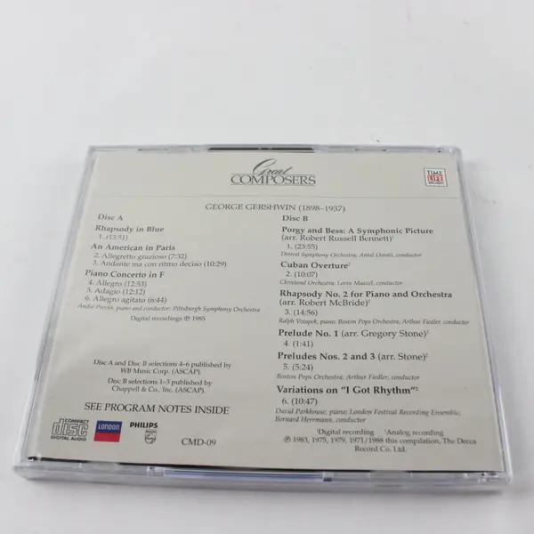 Two GERSHWIN Great Composers CDs 1988 Classical Orchestral - Brand New