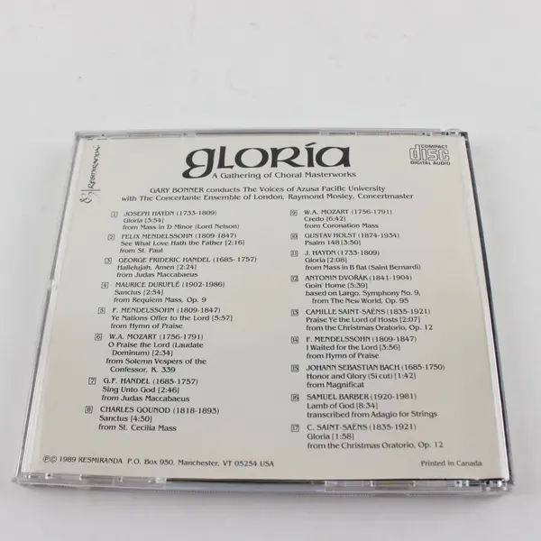 Gloria A Gathering of Choral Masterworks CD Voices of Azusa Pacific