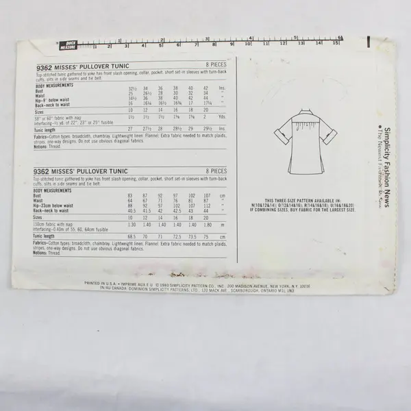 Lot of 4 Vintage Sewing Patterns Simplicity 9362 6568 4813 Kwik Sew 1055